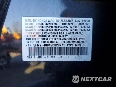 Zdjęcie 13 z 15 samochodu: 2009 HONDA PILOT TOURING VIN:5FNYF48849B020771 - miniatura