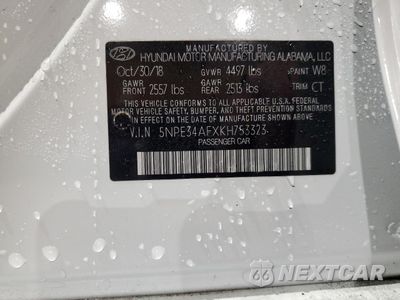 Zdjęcie 12 z 15 samochodu: 2019 HYUNDAI SONATA LIMITED VIN:5NPE34AFXKH753323 - miniatura