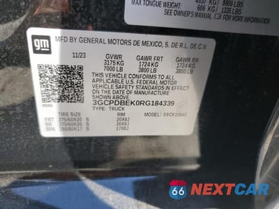 Zdjęcie 13 z 13 samochodu: 2024 CHEVROLET SILVERADO K1500 CUSTOM VIN:3GCPDBEK0RG184339 - miniatura