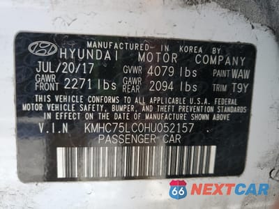 Zdjęcie 12 z 12 samochodu: 2017 HYUNDAI IONIQ SEL VIN:KMHC75LC0HU052157 - miniatura