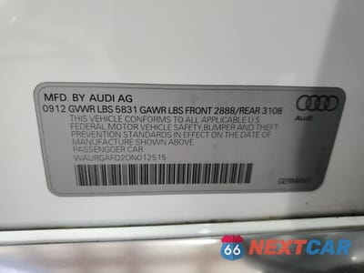 Zdjęcie 12 z 14 samochodu: 2013 AUDI A8 L QUATTRO VIN:WAURGAFD2DN012515 - miniatura