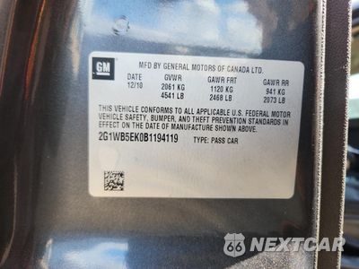 Zdjęcie 13 z 15 samochodu: 2011 CHEVROLET IMPALA LT VIN:2G1WB5EK0B1194119 - miniatura