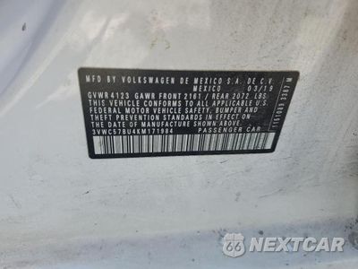 Zdjęcie 12 z 12 samochodu: 2019 VOLKSWAGEN JETTA S VIN:3VWC57BU4KM171984 - miniatura