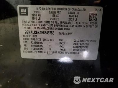 Zdjęcie 13 z 13 samochodu: 2014 CHEVROLET EQUINOX LT VIN:2GNALCEK4E6346758 - miniatura