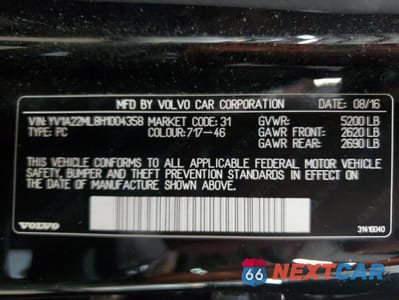 Zdjęcie 12 z 12 samochodu: 2017 VOLVO S90 T6 INSCRIPTION VIN:YV1A22ML8H1004358 - miniatura