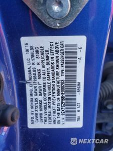 Zdjęcie 12 z 15 samochodu: 2017 HONDA CIVIC LX VIN:19XFC2F58HE000203 - miniatura