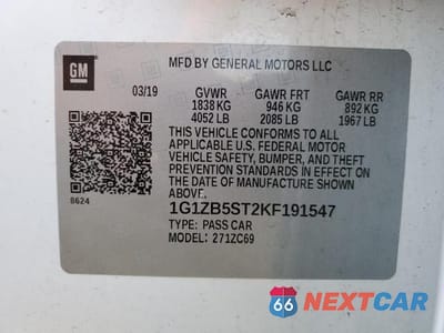 Zdjęcie 13 z 13 samochodu: 2019 CHEVROLET MALIBU LS VIN:1G1ZB5ST2KF191547 - miniatura