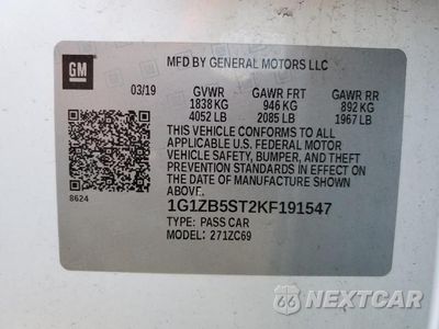 Zdjęcie 13 z 13 samochodu: 2019 CHEVROLET MALIBU LS VIN:1G1ZB5ST2KF191547 - miniatura