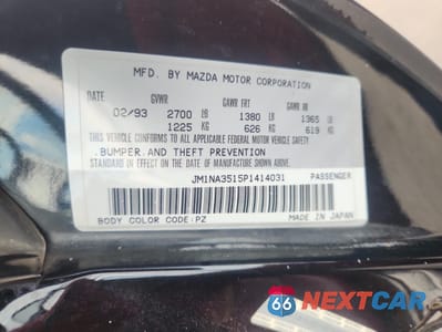 Zdjęcie 12 z 14 samochodu: 1993 MAZDA MX-5 MIATA VIN:JM1NA3515P1414031 - miniatura