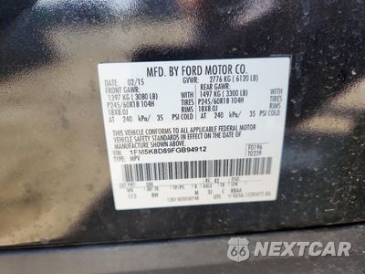 Zdjęcie 14 z 16 samochodu: 2015 FORD EXPLORER XLT VIN:1FM5K8D89FGB94912 - miniatura