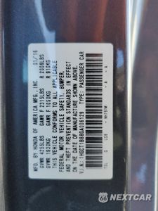 Zdjęcie 12 z 14 samochodu: 2016 HONDA ACCORD EXL VIN:1HGCT1B88GA006129 - miniatura