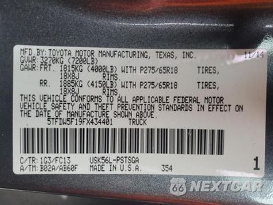 Zdjęcie 13 z 13 samochodu: 2015 TOYOTA TUNDRA VIN:5TFDW5F19FX434401 - miniatura