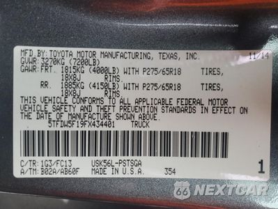 Zdjęcie 13 z 14 samochodu: 2015 TOYOTA TUNDRA CREWMAX SR5 VIN:5TFDW5F19FX434401 - miniatura