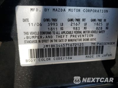 Zdjęcie 12 z 14 samochodu: 2007 MAZDA 3 HATCHBACK VIN:JM1BK344571672125 - miniatura