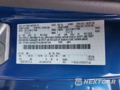 Zdjęcie 13 z 14 samochodu: 2017 FORD ESCAPE SE VIN:1FMCU0GD7HUB34739 - miniatura