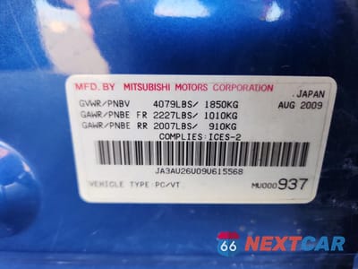 Zdjęcie 13 z 13 samochodu: 2009 MITSUBISHI LANCER ES/ES SPORT VIN:JA3AU26U09U615568 - miniatura