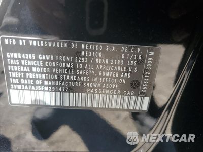 Zdjęcie 13 z 15 samochodu: 2015 VOLKSWAGEN JETTA TDI VIN:3VW3A7AJ5FM291477 - miniatura