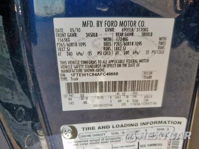 Zdjęcie 12 z 14 samochodu: 2010 FORD F150 SUPERCREW VIN:1FTEW1C84AFC49668 - miniatura