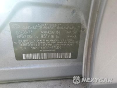 Zdjęcie 12 z 12 samochodu: 2013 HYUNDAI SONATA GLS VIN:5NPEB4AC4DH671809 - miniatura