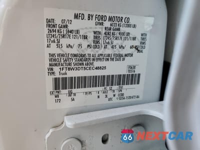 Zdjęcie 12 z 14 samochodu: 2012 FORD F350 SUPER DUTY VIN:1FT8W3DT5CEC48825 - miniatura
