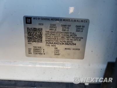 Zdjęcie 13 z 14 samochodu: 2019 CHEVROLET EQUINOX LT VIN:3GNAXKEV3KS620294 - miniatura