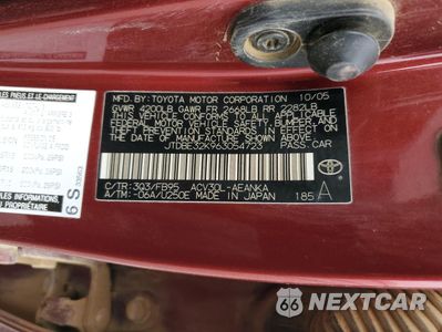 Zdjęcie 12 z 14 samochodu: 2006 TOYOTA CAMRY LE VIN:JTDBE32K963054723 - miniatura