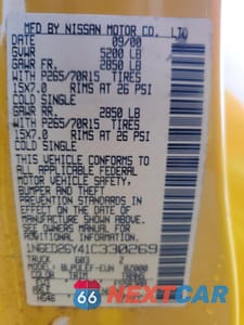 Zdjęcie 12 z 12 samochodu: 2001 NISSAN FRONTIER KING CAB XE VIN:1N6ED26Y41C330269 - miniatura