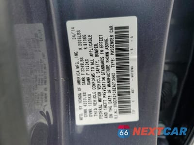 Zdjęcie 12 z 12 samochodu: 2014 HONDA ACCORD LX VIN:1HGCR2F36EA213442 - miniatura