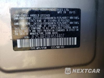 Zdjęcie 12 z 14 samochodu: 2014 SUBARU FORESTER 2.5I PREMIUM VIN:JF2SJAEC0EH514407 - miniatura
