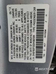 Zdjęcie 13 z 15 samochodu: 2013 HONDA CIVIC LX VIN:2HGFB2F55DH582599 - miniatura