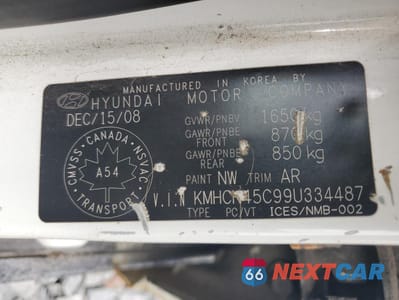 Zdjęcie 13 z 13 samochodu: 2009 HYUNDAI ACCENT GLS VIN:KMHCN45C99U334487 - miniatura