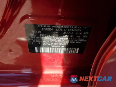 Zdjęcie 12 z 12 samochodu: 2019 HYUNDAI ACCENT SE VIN:3KPC24A31KE084329 - miniatura