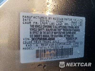 Zdjęcie 13 z 13 samochodu: 2021 NISSAN KICKS S VIN:3N1CP5BV6ML488560 - miniatura