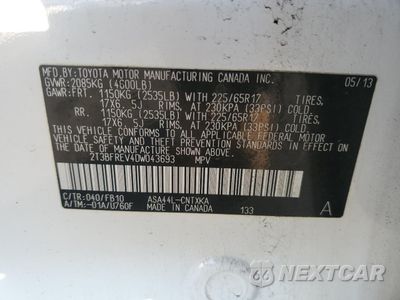 Zdjęcie 13 z 13 samochodu: 2013 TOYOTA RAV4 LE VIN:2T3BFREV4DW043693 - miniatura