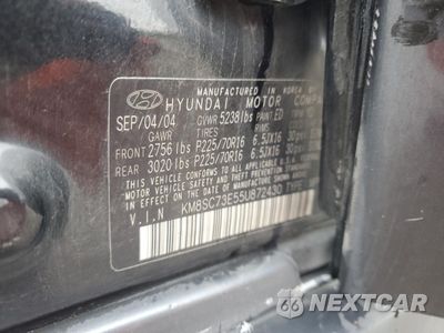 Zdjęcie 13 z 15 samochodu: 2005 HYUNDAI SANTA FE GLS VIN:KM8SC73E55U872430 - miniatura