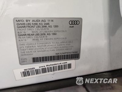 Zdjęcie 13 z 13 samochodu: 2015 AUDI Q5 PREMIUM PLUS VIN:WA1LFAFP9FA079090 - miniatura