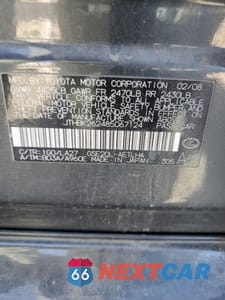 Zdjęcie 12 z 12 samochodu: 2008 LEXUS IS 250 VIN:JTHBK262485067124 - miniatura