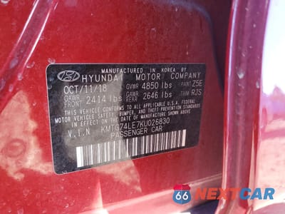Zdjęcie 12 z 12 samochodu: 2019 GENESIS G70 ELITE VIN:KMTG74LE7KU026830 - miniatura