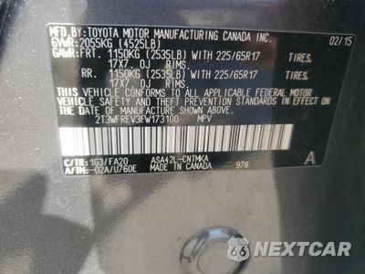 Zdjęcie 13 z 15 samochodu: 2015 TOYOTA RAV4 XLE VIN:2T3WFREV3FW173100 - miniatura