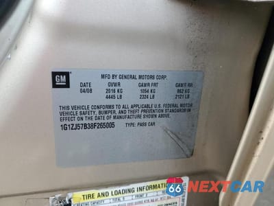Zdjęcie 12 z 12 samochodu: 2008 CHEVROLET MALIBU 2LT VIN:1G1ZJ57B38F265005 - miniatura
