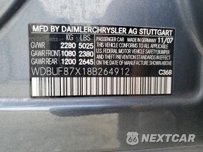 Zdjęcie 12 z 12 samochodu: 2008 MERCEDES-BENZ E 350 4MATIC VIN:WDBUF87X18B264912 - miniatura