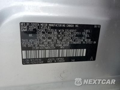 Zdjęcie 13 z 15 samochodu: 2010 TOYOTA RAV4 VIN:2T3BF4DV7AW062254 - miniatura