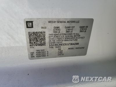 Zdjęcie 12 z 13 samochodu: 2018 CHEVROLET 1500 VIN:1GCRCREC0JZ364289 - miniatura