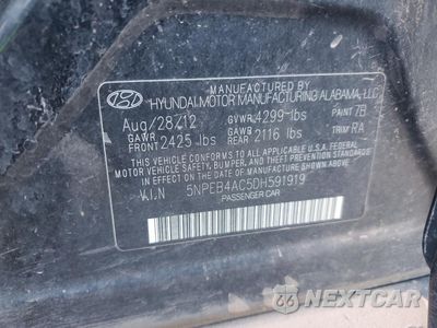 Zdjęcie 13 z 13 samochodu: 2013 HYUNDAI SONATA GLS VIN:5NPEB4AC5DH591919 - miniatura