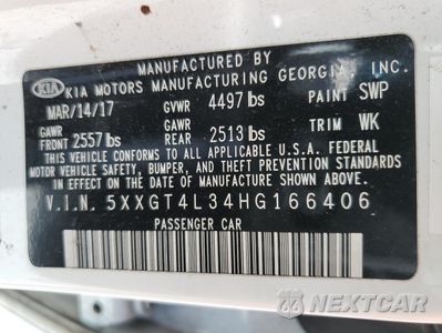 Zdjęcie 12 z 15 samochodu: 2017 KIA OPTIMA LX VIN:5XXGT4L34HG166406 - miniatura