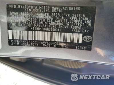 Zdjęcie 12 z 12 samochodu: 2016 TOYOTA CAMRY HYBRID VIN:4T1BD1FK6GU200343 - miniatura