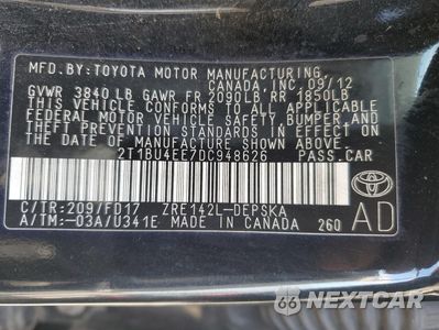 Zdjęcie 13 z 13 samochodu: 2013 TOYOTA COROLLA BASE VIN:2T1BU4EE7DC948626 - miniatura