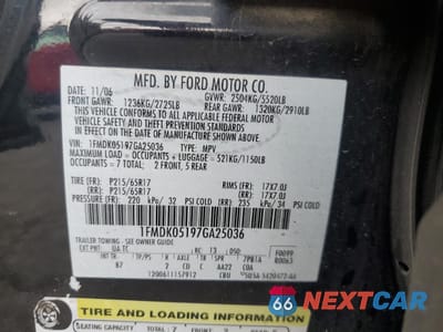 Zdjęcie 14 z 16 samochodu: 2007 FORD FREESTYLE SEL VIN:1FMDK05197GA25036 - miniatura