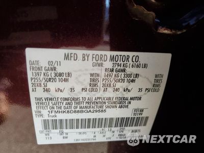 Zdjęcie 13 z 13 samochodu: 2011 FORD EXPLORER XLT VIN:1FMHK8D88BGA29585 - miniatura