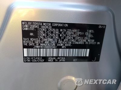 Zdjęcie 13 z 13 samochodu: 2013 TOYOTA RAV4 LE VIN:JTMBFREV3DD022461 - miniatura